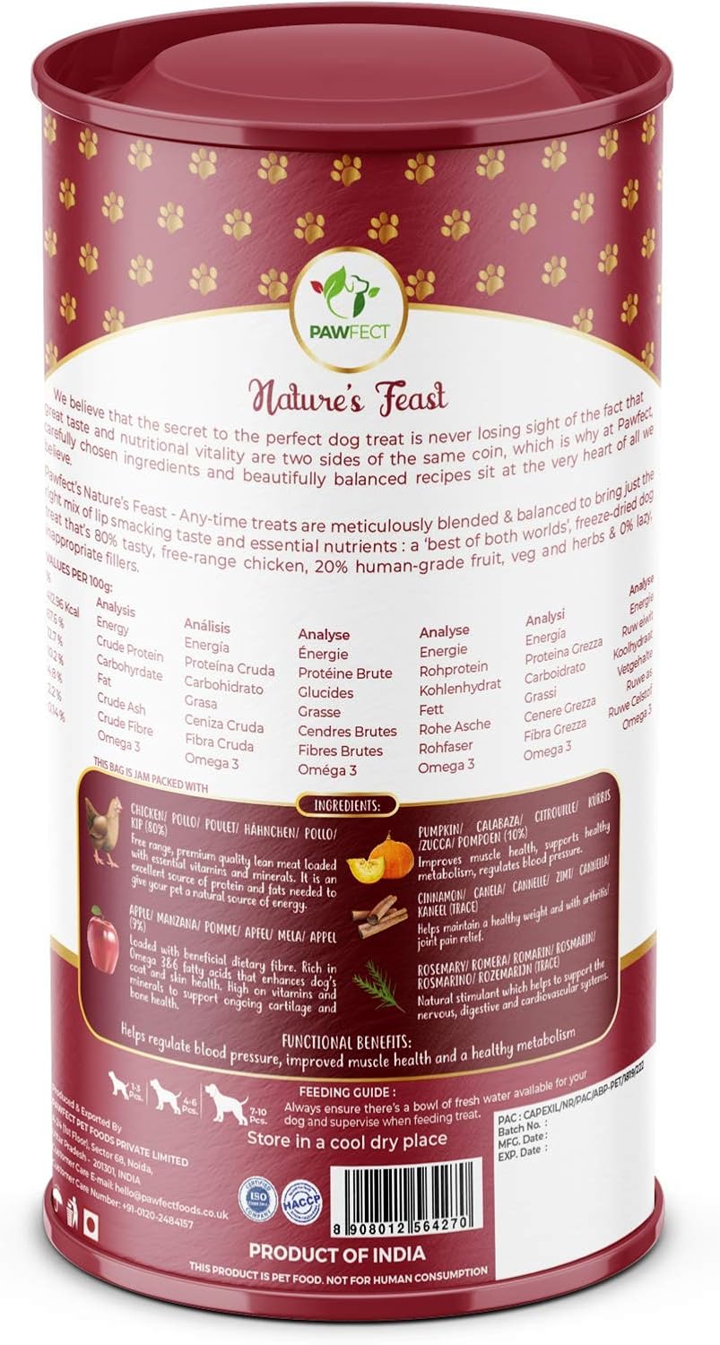 Pawfect Nature's Feast Freeze Dried Chicken Treats for Dogs with Pumpkin Spice Magic, 80% Chicken - Image 3