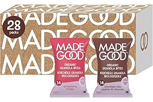 MadeGood Granola Bites Chocolate Chip & Strawberry Variety Pack (28 Count) Gluten Free and Organic Snacks
