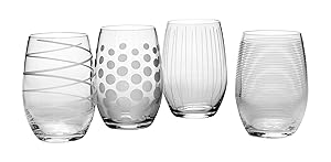 Mikasa Cheers Stemless Wine Glass, 17-Ounce, Set of 4