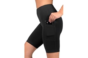 90 Degree By Reflex - High Waist Power Flex Biker Shorts with Side Pockets - 5", 7", 9"