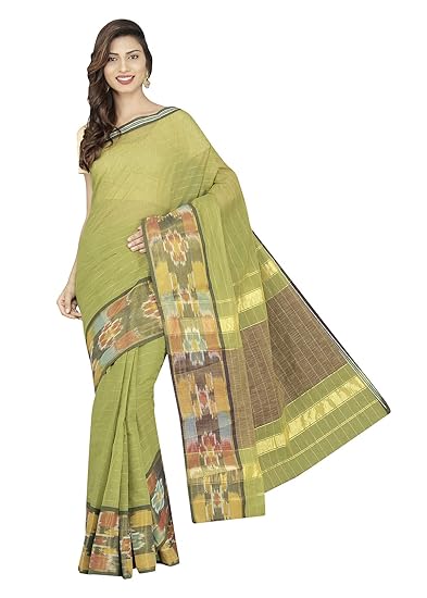 Women's Pochampalli Pure Cotton Saree With Blouse Piece