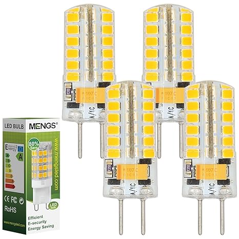 MENGS® 4 Stück GY6.35 4W LED Lampe Warmweiß 3000K AC/DC 12V 48x2835 SMD Mit Silikon Mantel