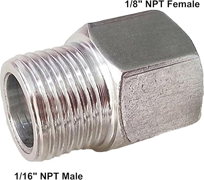 1/16" NPT Male To 1/8" NPT Female Fuel Rail Adapter Fitting Gauge, Fittings Amazon Canada