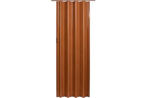 LTL Home Products Homestyle 36 x 80 Inch Plaza Pecan Vinyl Interior Folding Accordion Door with Simple Installation and Hardware Included