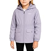 DKNY Girls Winter Jacket - Cozy Sherpa Fur Lined Weather Resistant Anorak Jacket - Full Zip Hooded Jacket for Girls