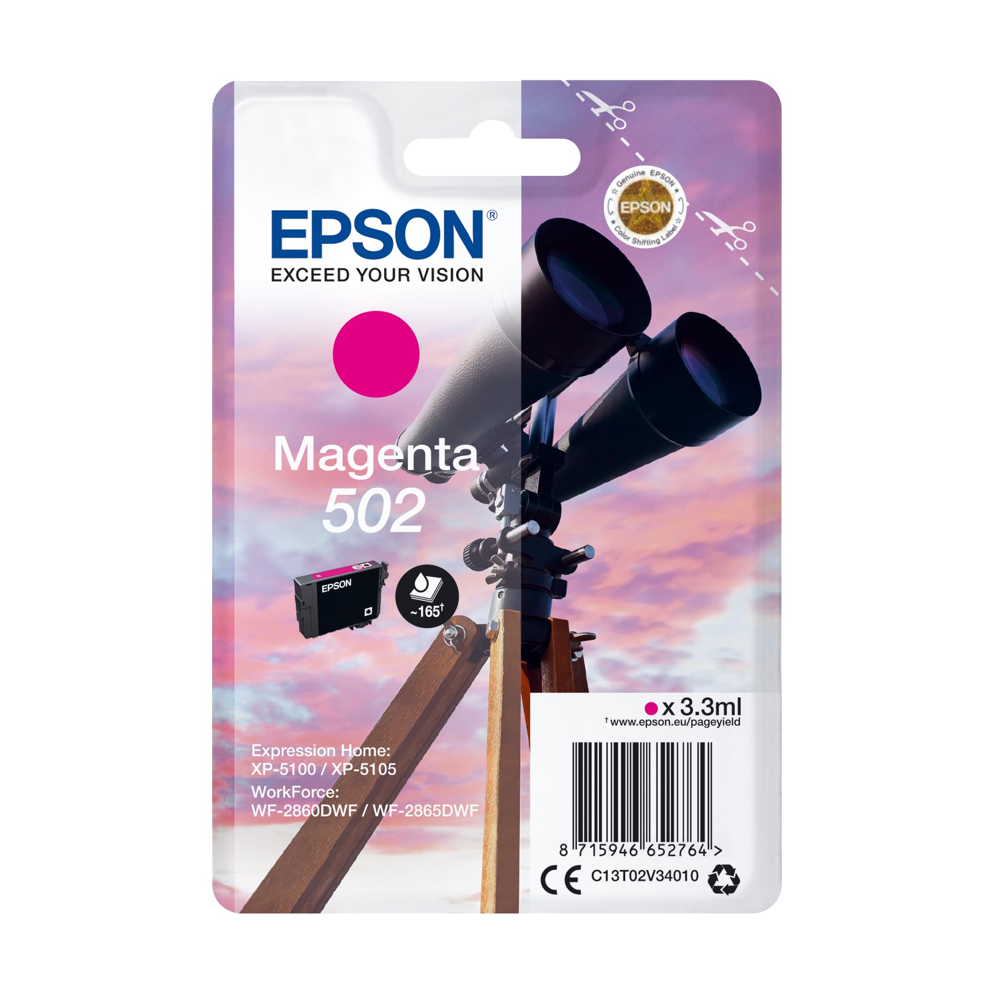 Epson 502 Magenta Binoculars Genuine Ink Cartridge