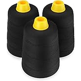 Moonshan 6-Stranded Sewing Thread Heavy Duty Spool Industrial Sewing Thread for Bag Sewing Machine Bag Closer Machine (Black)