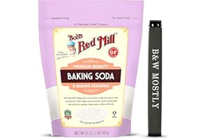 B & W MOSTLY Organic Baking Soda Bundle. Includes 16 Oz BRM Baking Soda Comes With B&W Mostly Bag Clips - Baking Soda For Cooking, Aluminum Free, Pure, Versatile Kitchen Essential for Healthy Baking.