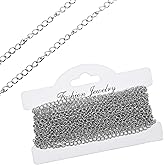 16.4 Feet Stainless Steel Jewelry Chain, Silver Chain for Jewelry Making DIY Craft Supplies