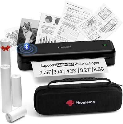 Phomemo M834 Portable Thermal Printer A4 Bluetooth Inkless Printer 2600mAh