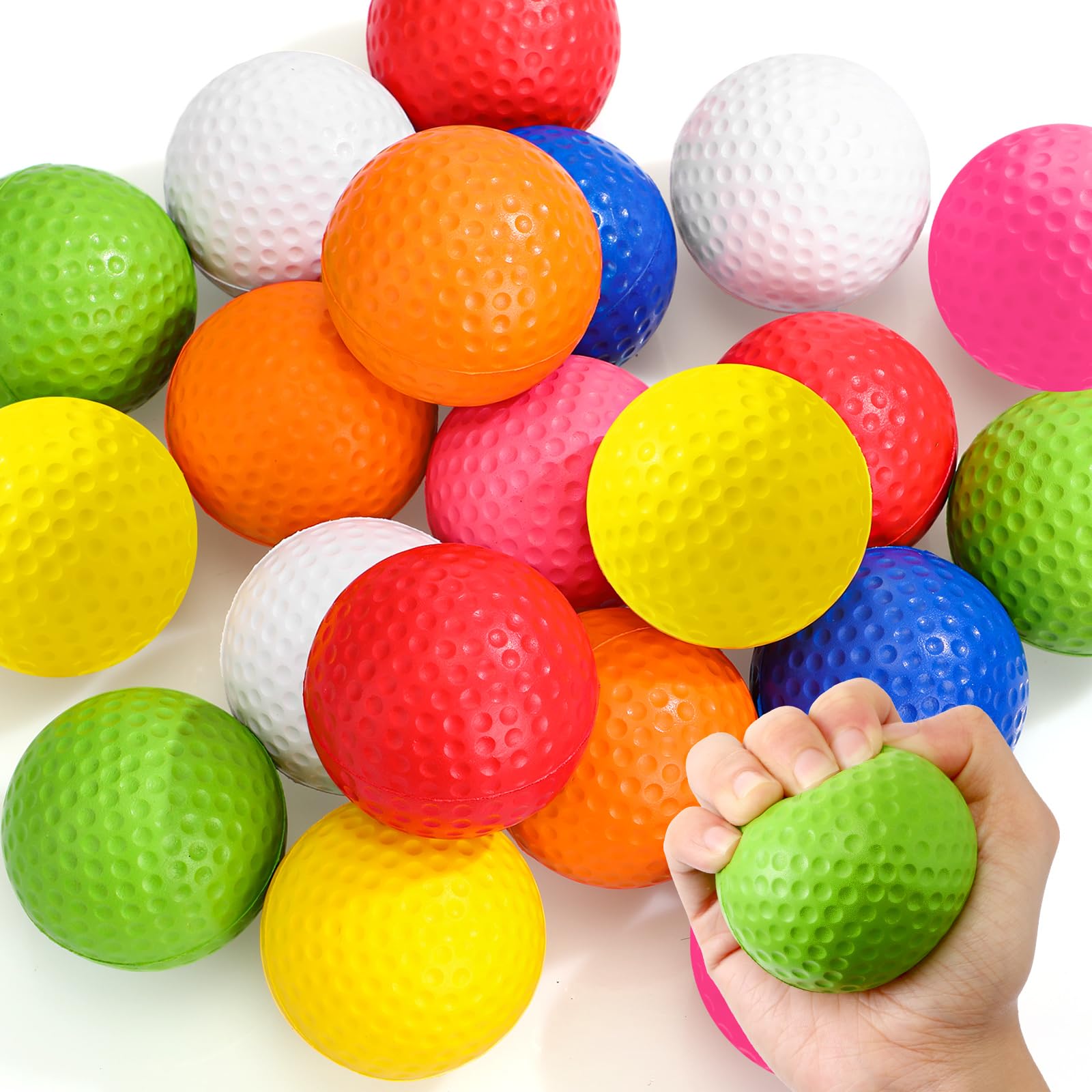 Libima 20 Pcs Mini Golf Stress Ball Bulk 2.5 Inch Foam Practice Balls ...