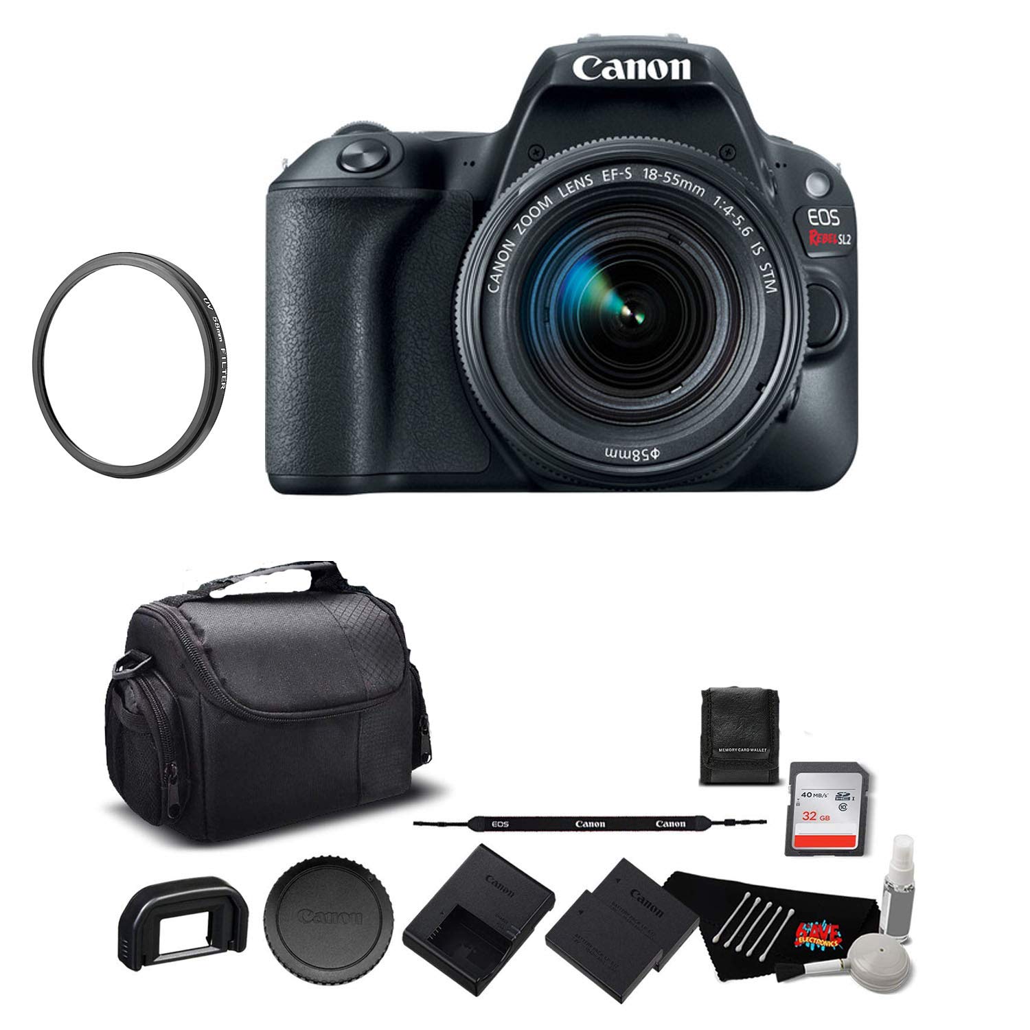 Canon EOS Rebel SL2 Digital SLR Camera with 1855mm Lens 2249C002