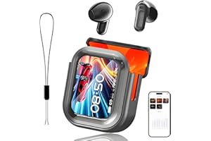 Relxhome NE20 Earbuds, NE20 Translation Earbud, 6 Translation Modes, LCD Touch Screen, 60H Playtime, HiFi Sound, 135 Languages AI Translation Earbuds Real Time for Travel, Business (Black)