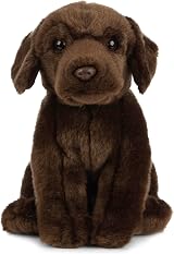 Living Nature Chocolate Labrador Soft Toy 20cm Brown Plush Dog