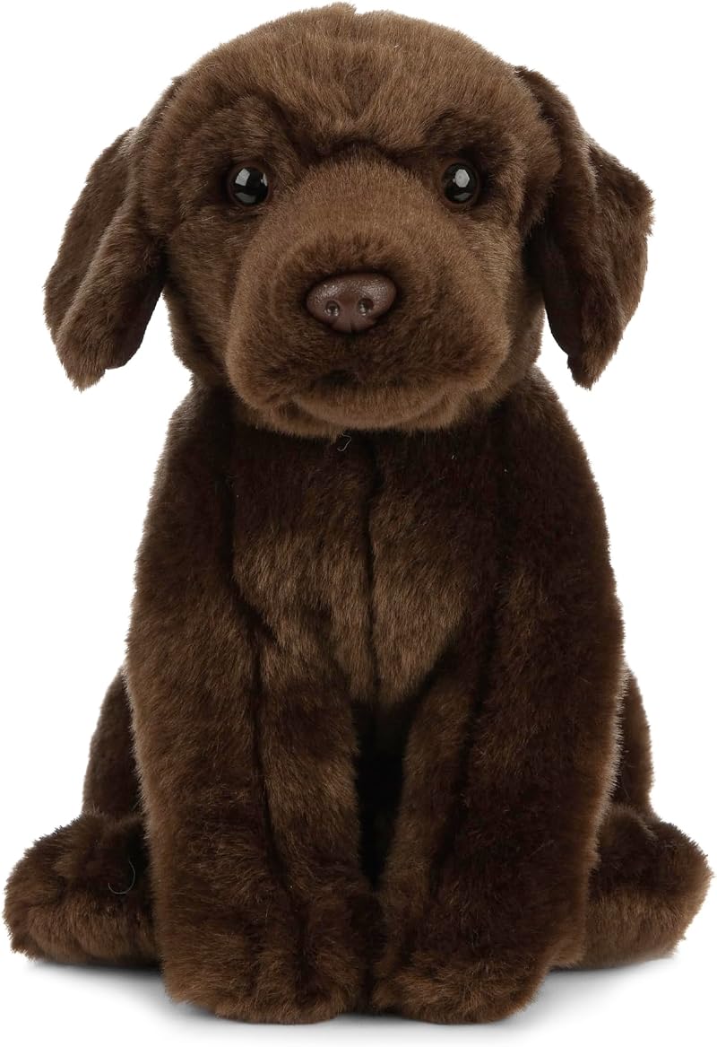 Living Nature Chocolate Labrador Soft Toy 20cm Brown Plush Dog