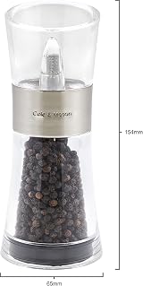 Cole & Mason Flip 180 Chrome Salt Mill Grinder 154mm Acrylic Ceramic Precision view 2