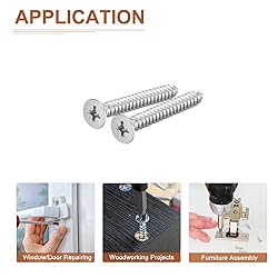DTGN 50Pcs #10x1-1/2" Flat Head Wood Screws, 304