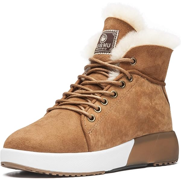 Amazon.com | AU&MU Unisex Lace-Up Suede Short Sheepskin  display picture 2