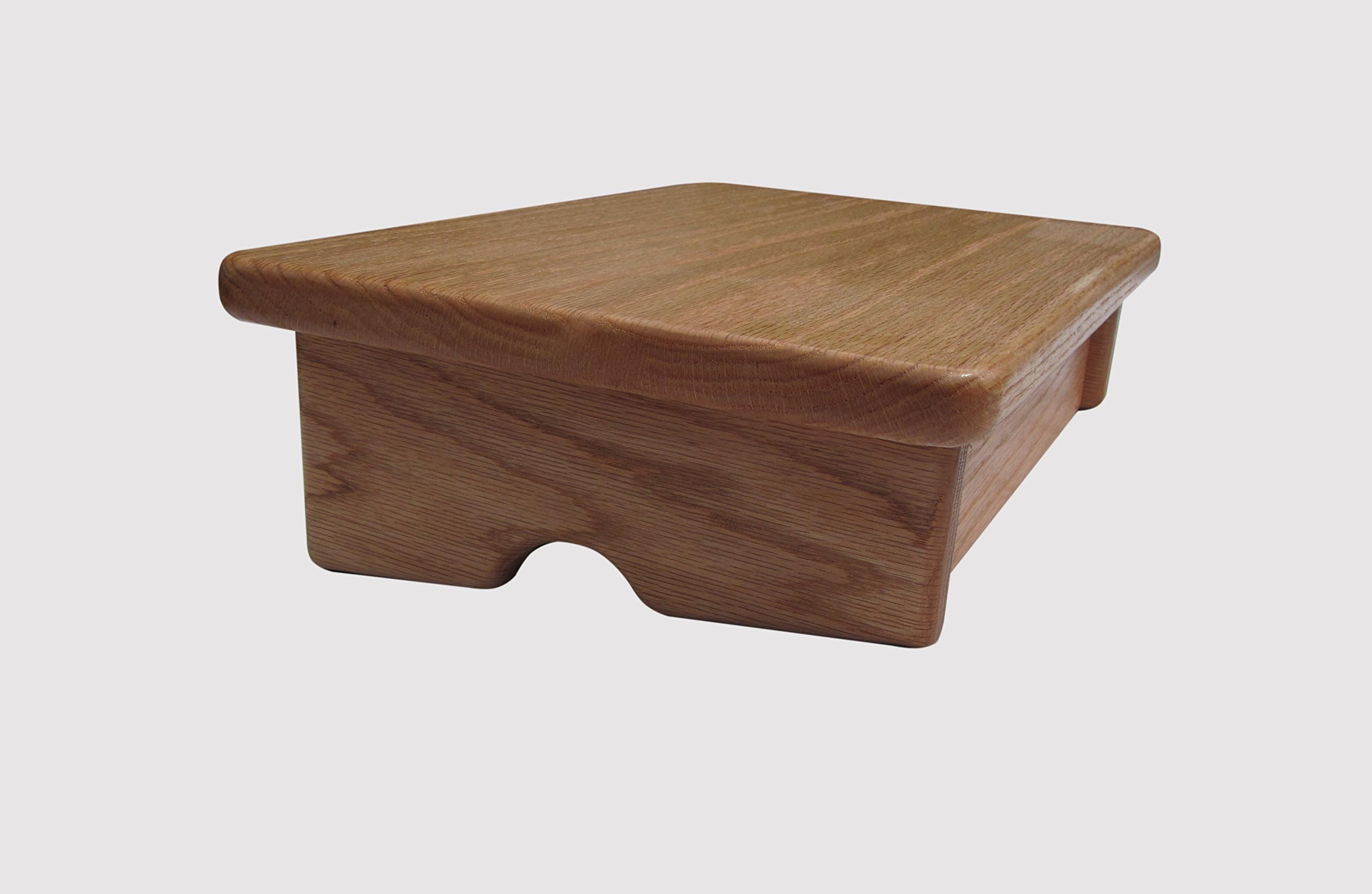KR Ideas Comfort Foot Stool, 4" Tall, Oak, Clear Finish (Made in The USA)
