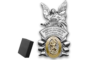 Anwlki Guardian Angel Visor Clip Saint Christopher Medal for Car Guardian Angel St Christopher Visor Clip