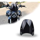 HARPUOU Universal High Motorcycle Windshield Wind Deflector Windscreen | Front Flyscreen with Mount for Motorbike 5"-7" LED Headlight