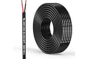 TZMOIK 26 Gauge 2 Conductor Electrical Wire 26AWG Electrical Wire Stranded PVC Cord Oxygen-free copper Cable 32.8FT/10M Flexible Low Voltage LED Cable for LED Strips Lamps Lighting Automotive(26/2AWG-32.8FT)