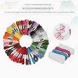 HAUSPROFI Embroidery Starter Kit 50 Colours 7 Bamboo Hoops Kumihimo Disk view 3