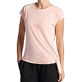 Gaiam Womens Burnout Tie Crewneck T-Shirt with Adjustable Hem, Relaxed Fit, Lightweight Breathable Material