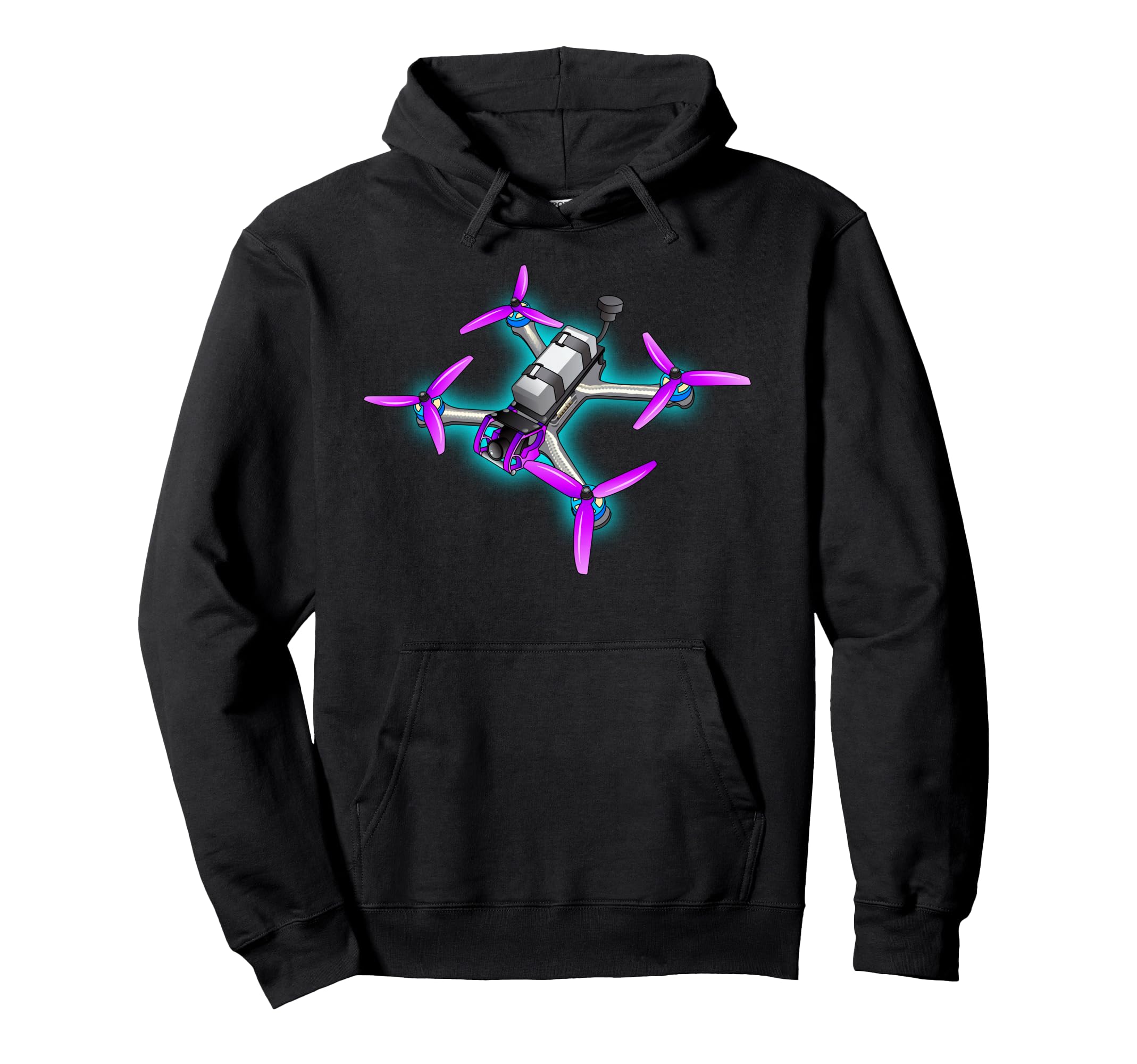 Freestyle FPV Racing Drone Pilot Acro Quadcopter Purple Blue Pullover Hoodie