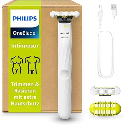 OneBlade Intimate, Intimrasur, Trimmen & Rasieren mit extra Hautschutz, Für eine gründliche und angenehme Rasur – ohne komplett glatt zu rasieren, Modell QP1924/30