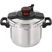 T-fal P45009 Clipso Stainless Steel Dishwasher Safe PTFE PFOA and Cadmium Free 12-PSI Pressure Cooker Cookware, 8-Quart…