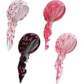 Halfchet 4 Pcs Chemo Headwear Cancer Scarf for Women | Pre Tied Cancer Turbans Hat Chemo Skull Beanies Caps Hair Loss Cover for Women Patients Gifts