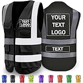 Custom Reflective Safety Vest with Pocket High Visibility Class 2 for Men Customized Logo Text for Construction Workwear