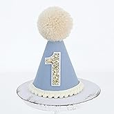 Ereniko First Birthday Hat For Baby Boys/Girls One Year Old Cone And Crown Felt Birthday Hat Party Decorations Photo Props
