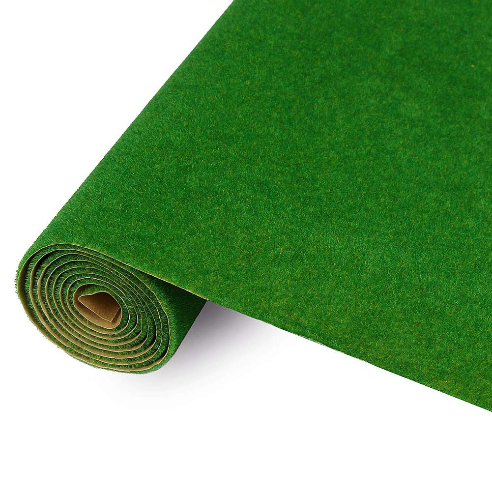 Evemodel CP137 Artificial Model Grass Mat Trains Green 40x100cm or 15.7'' x 39'' for Decoration Kids Craft Scenery Model DIY