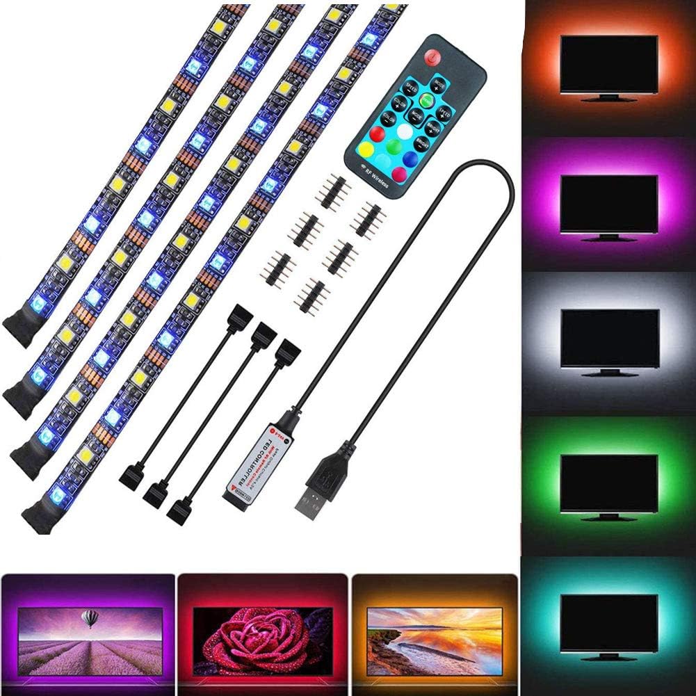LED TV Backlight, RGBW (RGB+Cool White) 2M USB Bias Lighting TV Strip