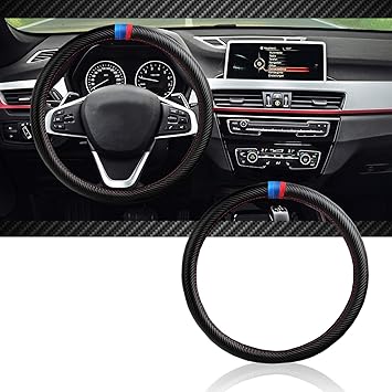Amazon Com Insassy Steering Wheel Cover M Sport Carbon Fiber Look For Bmw 3 Series 5 Series Cars Motorsport Edition Accessories For 9 E46 E E70 E90 E92 F10 F30 Automotive