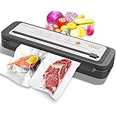 MEGAWISE Updated Vacuum Sealer Machine，MEGAWISE Food Sealer w/Starter Kit (Grey)