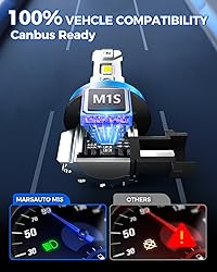 Marsauto M1S 9005/HB3 H11/H8/H9 Light Bulbs