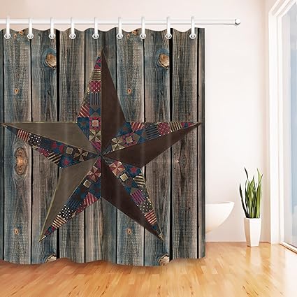 Shower Curtain Hooks Star Western Barn Rustic Country Primitive