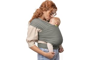 Boba Baby Wrap Carrier - Stretch Cotton Newborn Sling, Grey | Breathable, Hands-Free Babywearing Carrier Wrap; ergonomic, secure hold for newborn to toddler 7-35 lbs.