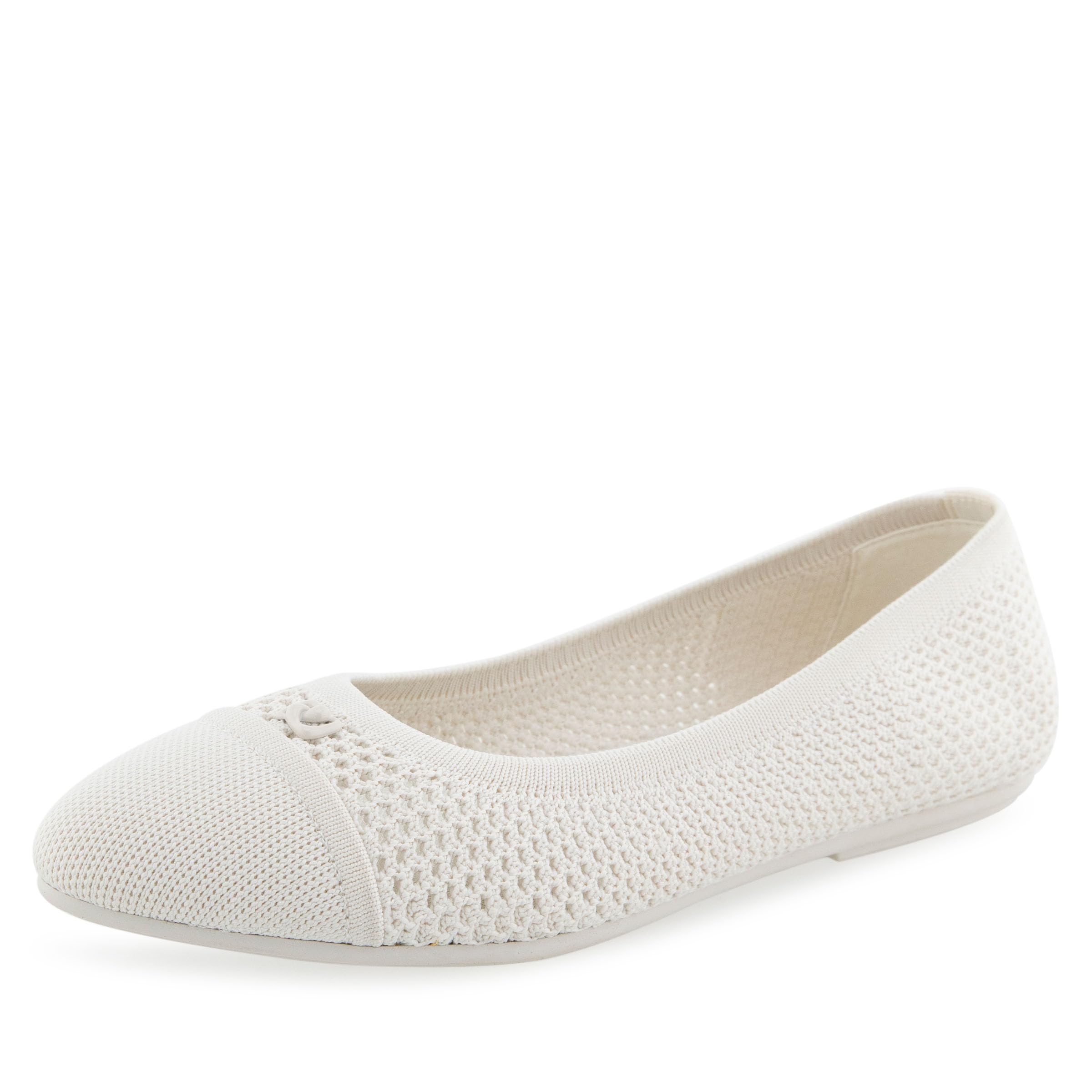 Aerosoles Women’s ANNELIE Ballet Flat, Eggnog Knit Fabric, 7W