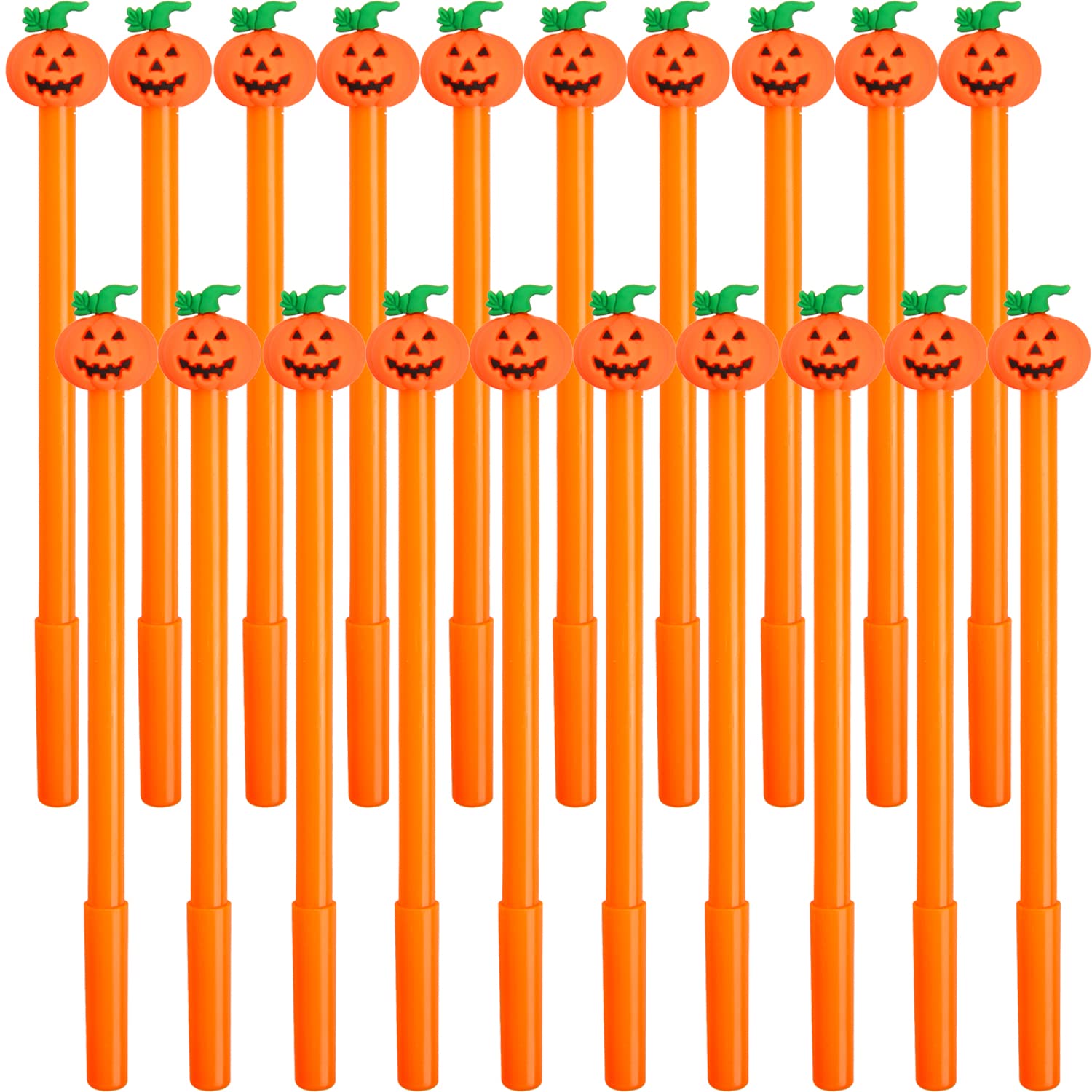 XNHIU 20 Pieces Halloween Black Gel Ink Pens - Pumpkin Novelty for Thanksgiving Day Party Favors and Bag Fillers