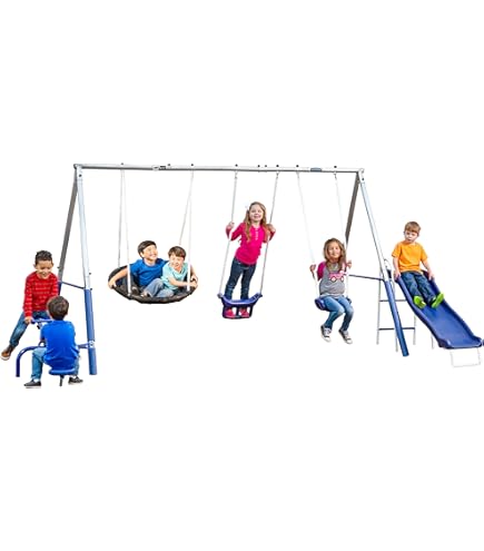 Amazon.com: XDP Recreation Free N' Swing Swing Set, Gray & Eezy