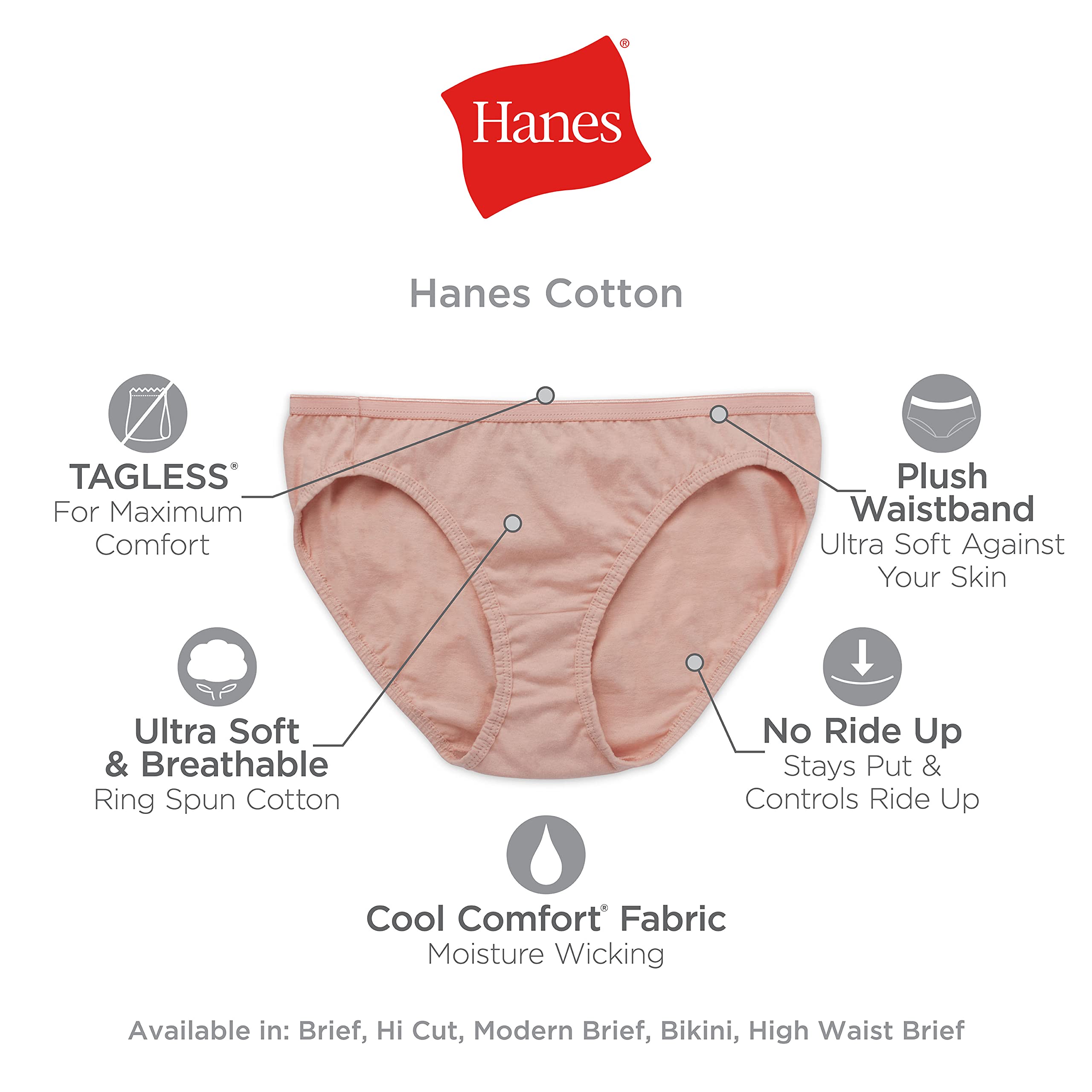 Mua Hanes Women's Brief Underwear Pack, Highwaisted Cotton Brief
