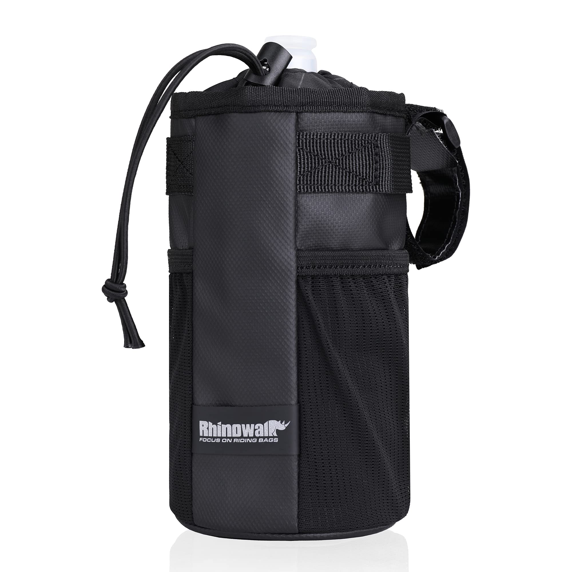 UBORSE Bike Water Bottle Holder Bag Waterproof Bicycle Handlebar Frame Insulated Stem Storage Bag Phone Pouch Bike Drink Cup Holder with Fastener Strap