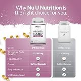Nu U Nutrition Garlic Capsules 25,000 mg 240 Softgels 8 Month Supply UK view 6