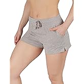 90 Degree By Reflex Lightweight Lounge Heather Shorts Drawstring Casual Summer Sleep Short Shorts for Women