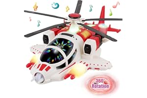 Sognotoy Helicopter Toy for Toddlers, Airplane Helicopter Toy for Kids, Boy Toy with Voice&Light Function, 360°Freedom&Automatic Obstacle Avoidance Airplane Toy for Kids 3+ (Red)