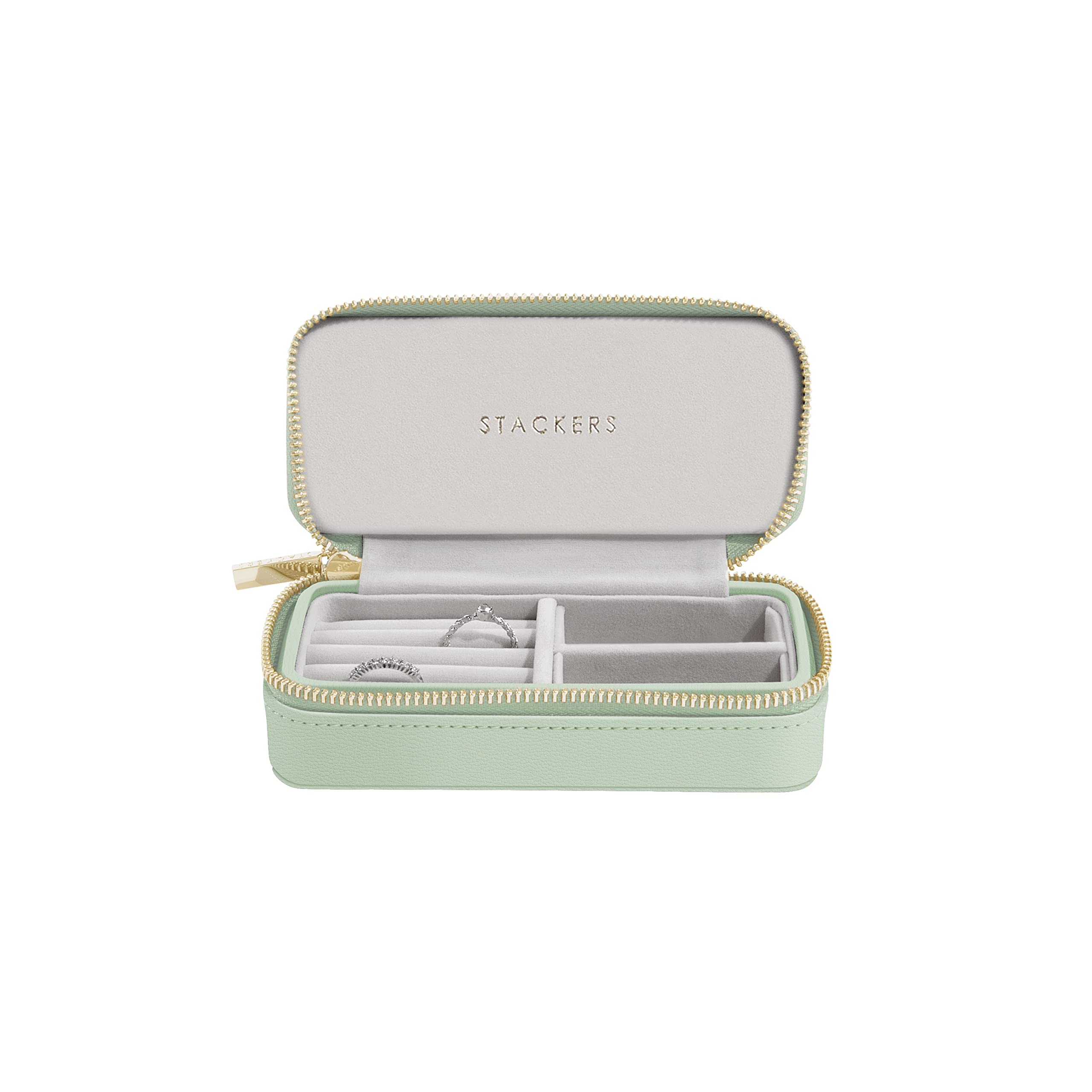 Stackers Sage Green Medium Travel Jewellery Box